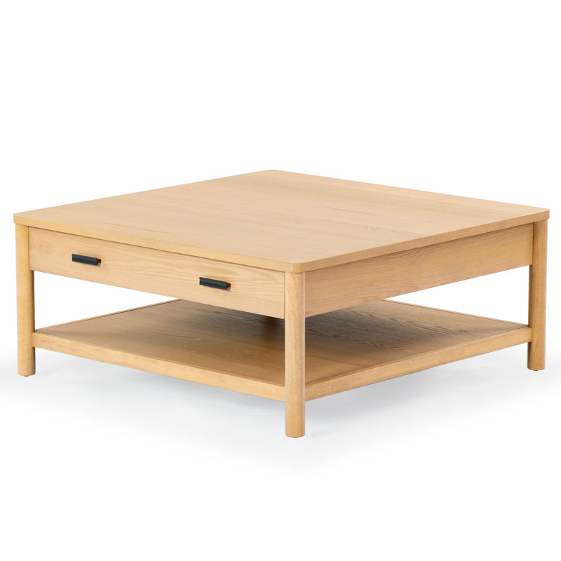 Jaylessa Wood 1 Drawer Coffee Table, Natural