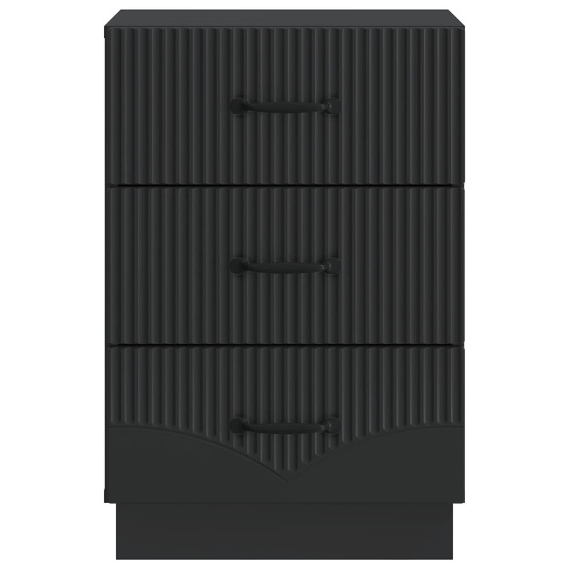 43cm W Manufactured Wood Bedside Table, Black