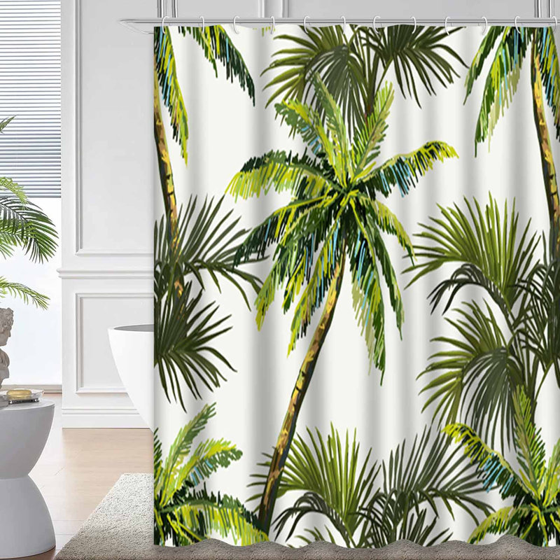 Rideau de douche Green Tropical, L 72 po x l 84 po