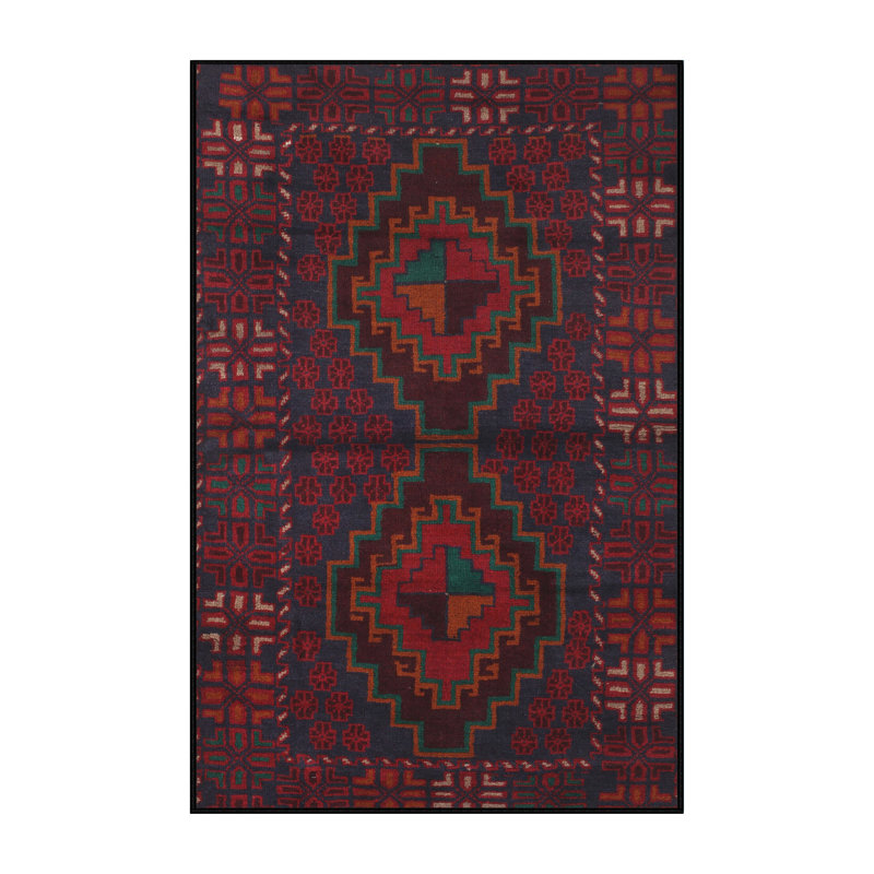 Tapis oriental gris / rouge / vert, Rectangle 5 pi x 8 pi