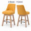 Tabourets de bar pivotants de 66 cm (26 po), ensemble de 2, en boucle jaune, pieds en bois massif
