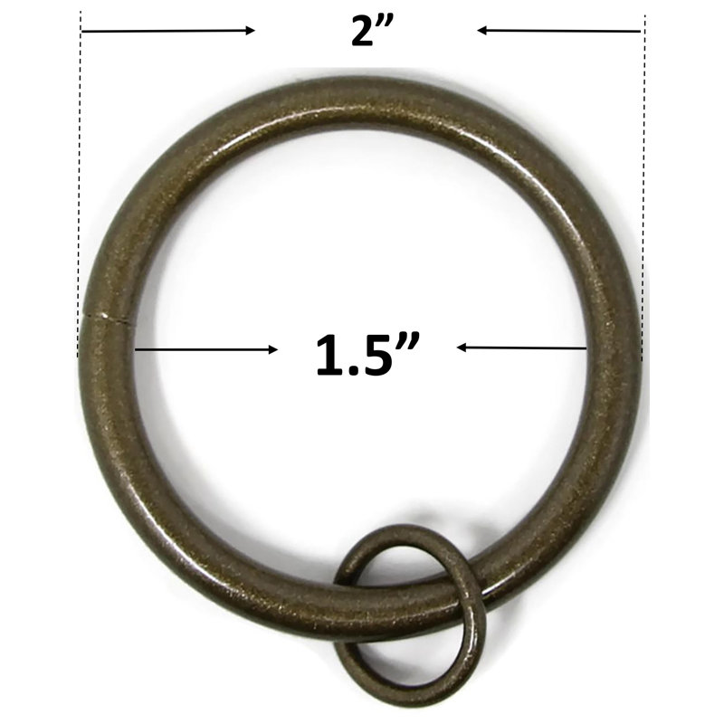 Anneaux de rideau en métal Mcclain, Or antique, Diamètre 1,5 po