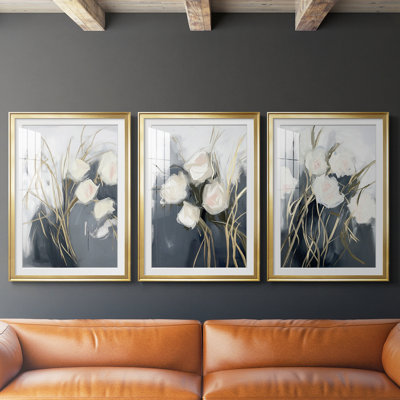 FLORAL Series DCLxxv - impression encadrée de qualité supérieure sur mesure mat - 3 pièces