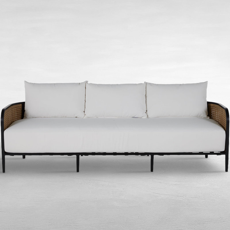 Havana (Cane) Sofa, Welt/Standard fill, Chalk/Natural Cane, Remy Flax