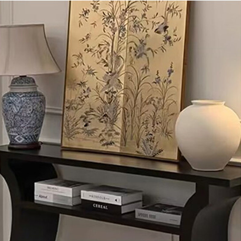 French-style minimalist entrance counter, 33.46" H x 70.87" W x 13.78" D