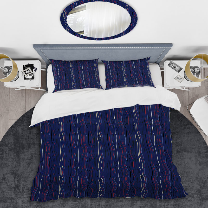 Ensemble de housse de couette en microfibre bleu / blanc / rose 3 pièces, Housse de couette pour très grand lit et 2 très