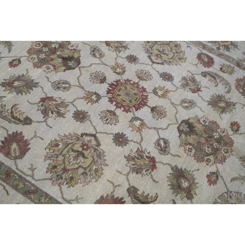 Tapis ivoire et ivoire noué à la main de haute qualité