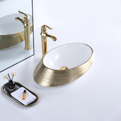 Espace Habitation GBI 15'' Porcelain Oval Bathroom Sink
