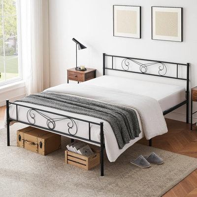 14 Inch King Size Metal Platform Bed Frame With Headboard And Footboard, Mattress Foundation With Premium Steel Slats Support, No Box Spring Needed, U -  Winston Porter, E1B9932B85594D789C5FF648DF0CE048