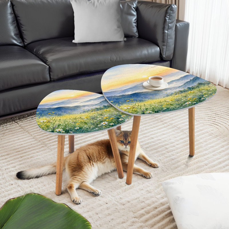 Ensemble de 2 tables basses gigognes Triangle