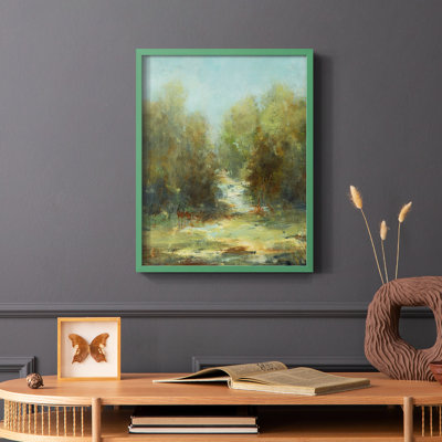 «A Walk in the Woods», reproduction encadrée - bois massif