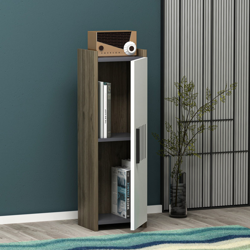Tablette murale moderne, noyer et anthracite / blanc, panneau de particules recouvert de mélamine à 100%, épaisseur: 0,7 pouce | Capacité de poids maximale: 11 lb