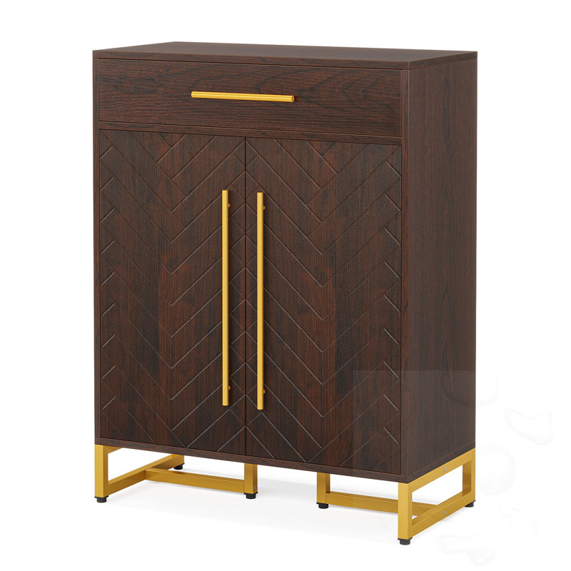 6-Tier Wooden Shoe Storage Cabinet With Doors