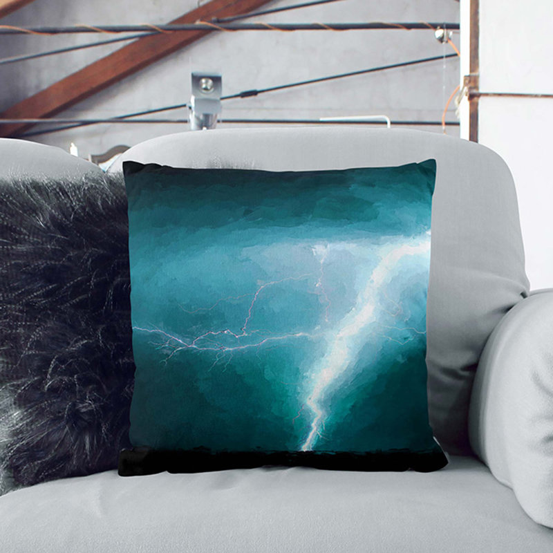 Square Throw Cushion, 55cm H x 55cm W x 20cm D, Black