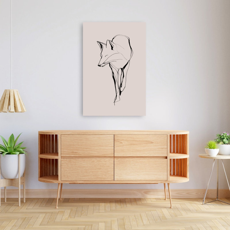 Renard n ° 02 abstrait, minimaliste, renard, nature, faune, impression murale, 48" H x 32" W
