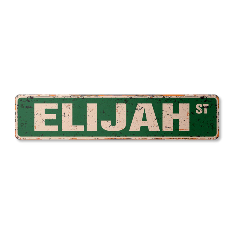 Plaque de rue Elijah en plastique robuste 4 po x 18 po