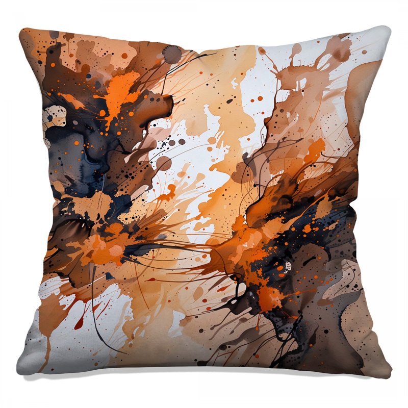 Coussin décoratif Abstract Splatter, coussins double face Art, 16 x 16 inches