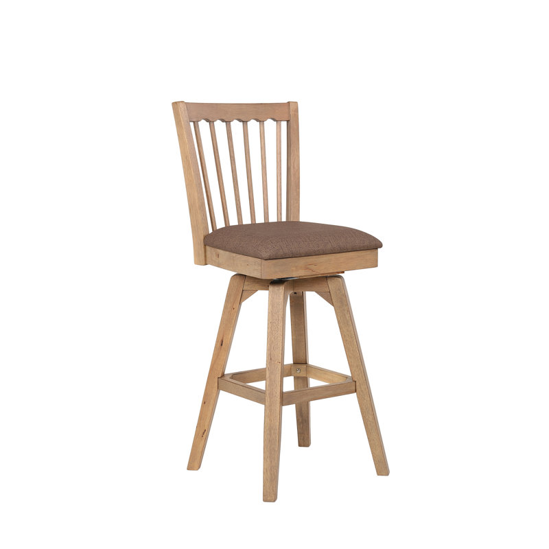 Tabouret de bar pivotant à dossier en bois massif, Tabouret de bar (siège d’une hauteur de 30 po)