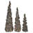 Cone Trees with Greenery Pre-Lit - Set of 3