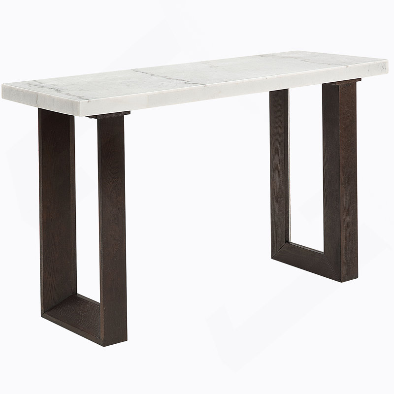 Marble Top & Espresso Finish Sofa Table