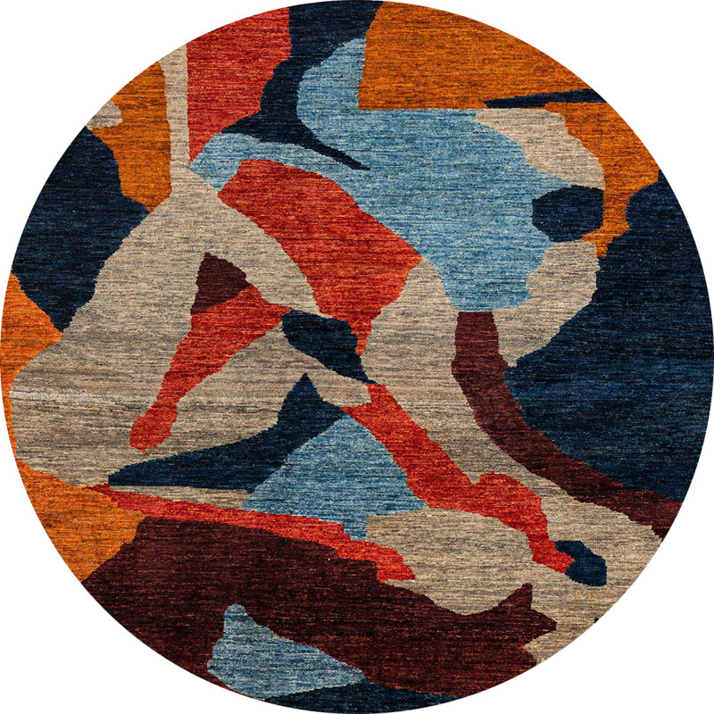 Tapis abstrait moderne 1843, Rond 6 pi