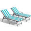 Chaises longues d'extérieur réglables en aluminium avec coussins amovibles (ensemble de 2)-2042238248-2046552945
