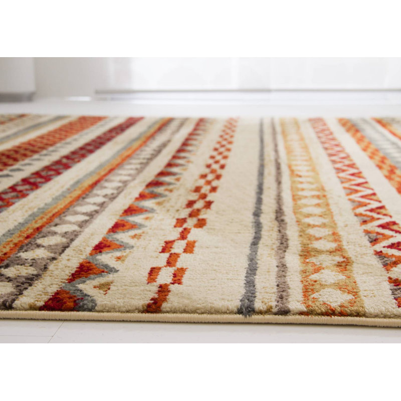Evenson Striped Hand Woven Area Rug, Rectangle 160 x 230cm