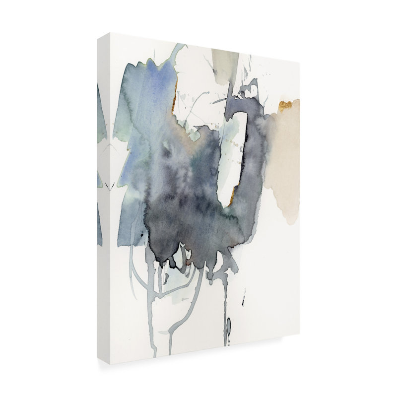 Indigo and Gray Abstract Canvas Art, 24 x 32 Inches