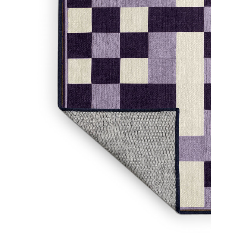 Tapis mauve lavable à la machine, Rond 6 pi