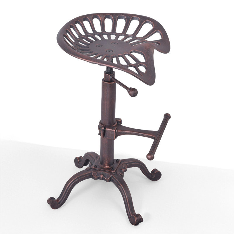 Tabouret de bar pivotant à hauteur ajustable Elinna, Cuivre antique