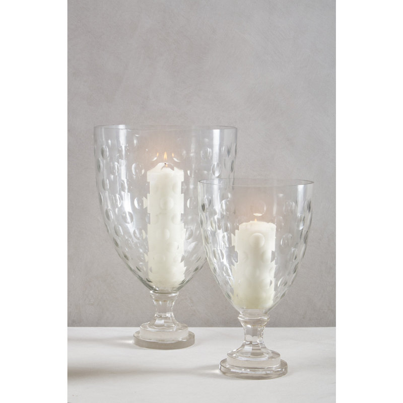 Glass Tabletop Hurricane, 34cm H x 20cm W x 20cm D