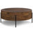 Rayburn SOLID MANGO WOOD 38 inch Wide Round Modern Urban Drum Coffee Table in Walnut Brown-1706187742