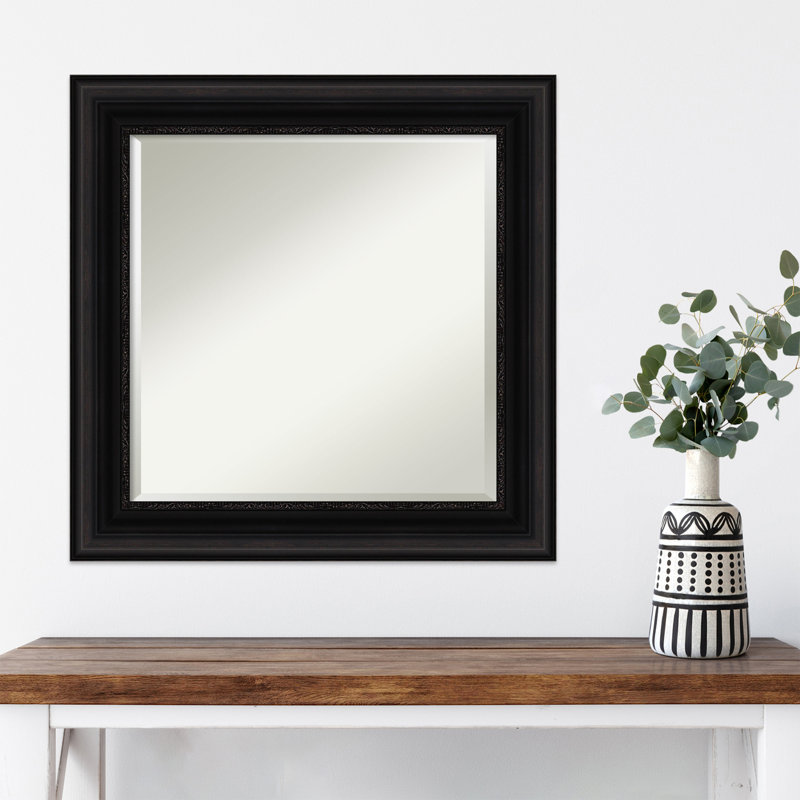 Miroir mural Warren, Noir, 25,5 po x 25,5 po