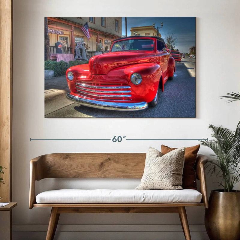 Façade de voiture rétro USA, H 34 po x l 51 po