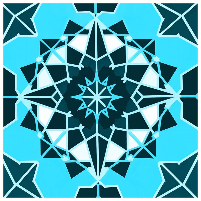 Blue Geometric Mandala Comforter, Queen