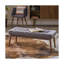 Repose-pieds rectangulaire en tissu capitonné de style Mid-Century gris de 44 pouces pour le salon ou l'entrée-130186021