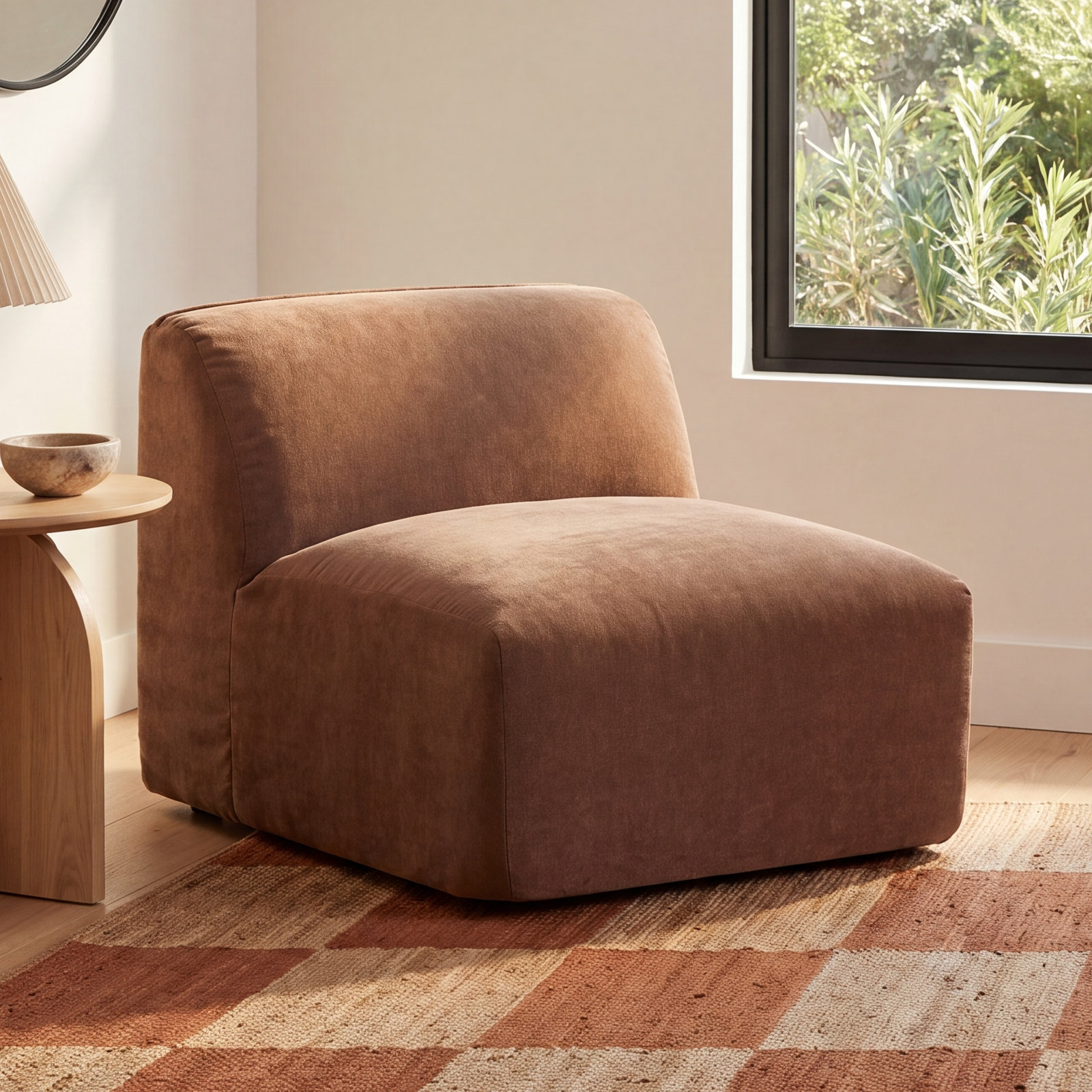 Wilde Slipper Chair, Latte Loft Canvas