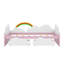 Lit simple orné de décorations nuage et arc-en-ciel
