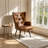 Nalupatio Faux Leather Wingback Chair Mid-century Armchair, PU Leather Upholstered Tufted Button Chairs, Living Room Reading Wingback Armchair, Side Chair for Living Room Bedroom, Brown-416673640
