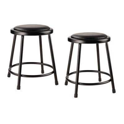 Heavy Duty Vinyl Padded Steel Shop Stool 2 Pack by National Public Seating