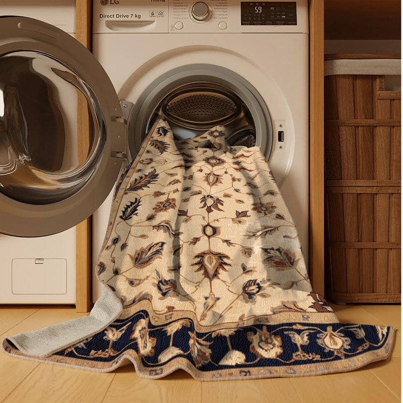 Machine Washable Persian Brown Area Rug, Rectangle 3' x 5'