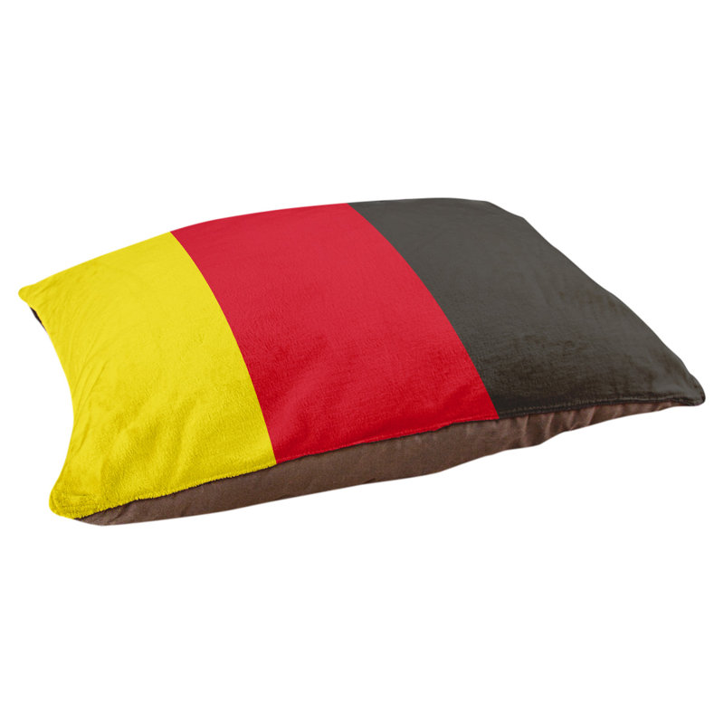 Coussin pour chien hockey Las Vegas, Moyen (H 14 po x l 40 po x P 30 po), Jaune / Rouge / Noir