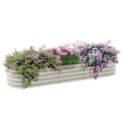 Outdoor metal raised planting box with safety edge