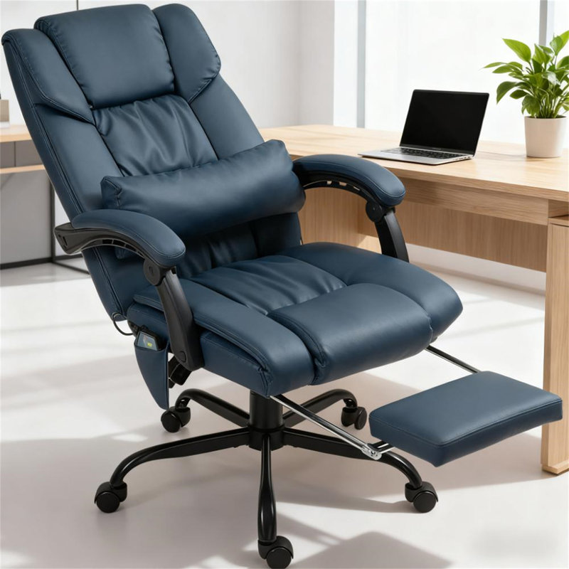 Chaise de bureau, 29.25", Bleu