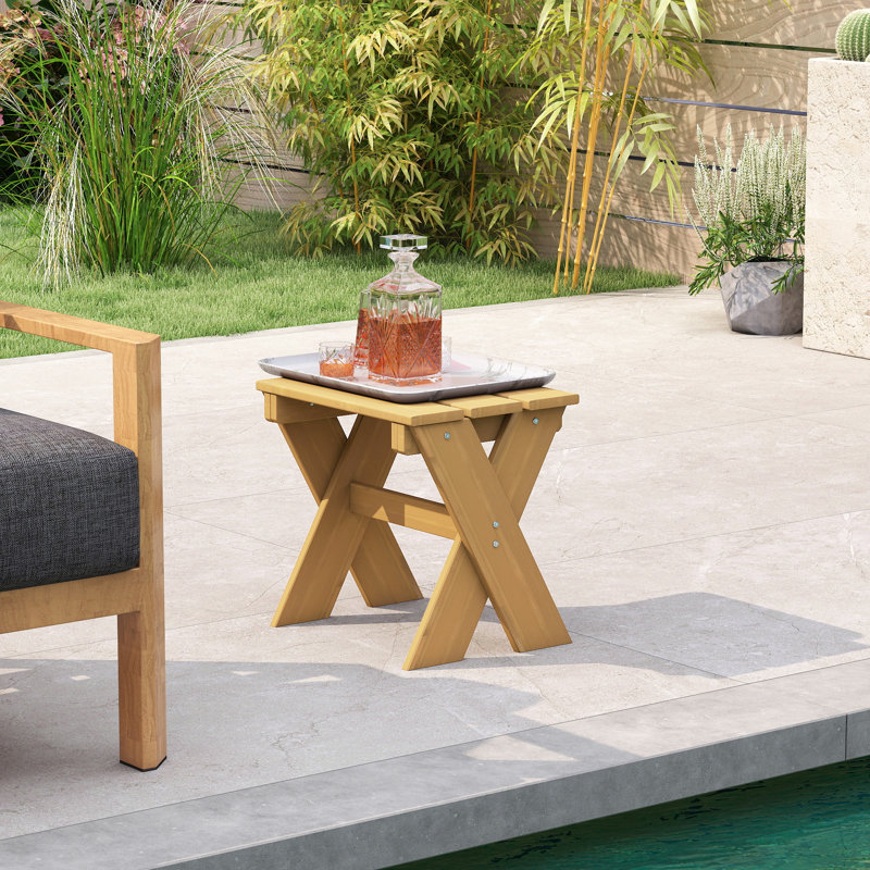 Table d'appoint de jardin 17 po x 18 po Meranti, Naturel