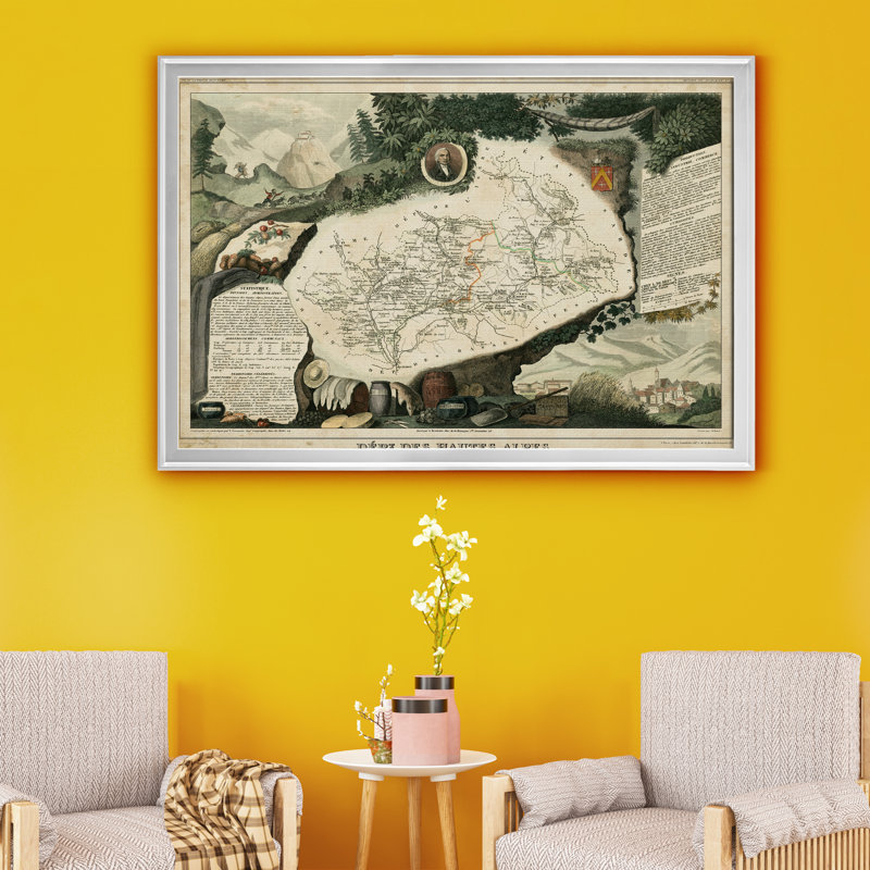 «Atlas National Illustre VIII», reproduction d'art sur toile, Argent, H 26,5 po x l 36,5 po x P 1,5 po