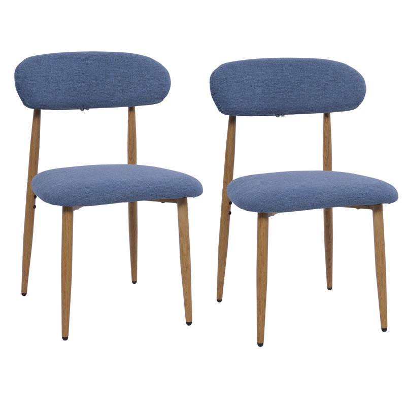 Upholstered Dining Chair Side Chair, Black, Blue