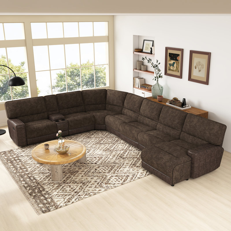 Canapé modulaire inclinable en cuir 8 pièces 8 pièces avec fauteuil inclinable et méridienne 8 pièces