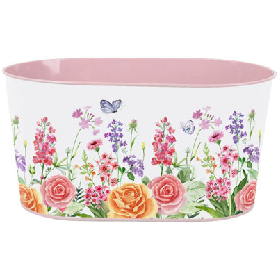 Seau en métal imprimé floral Fiesta