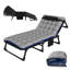 Méridienne de patio de 29 pouces de largeur, réglable à 4 positions avec matelas et oreiller, capacité de 440 lb